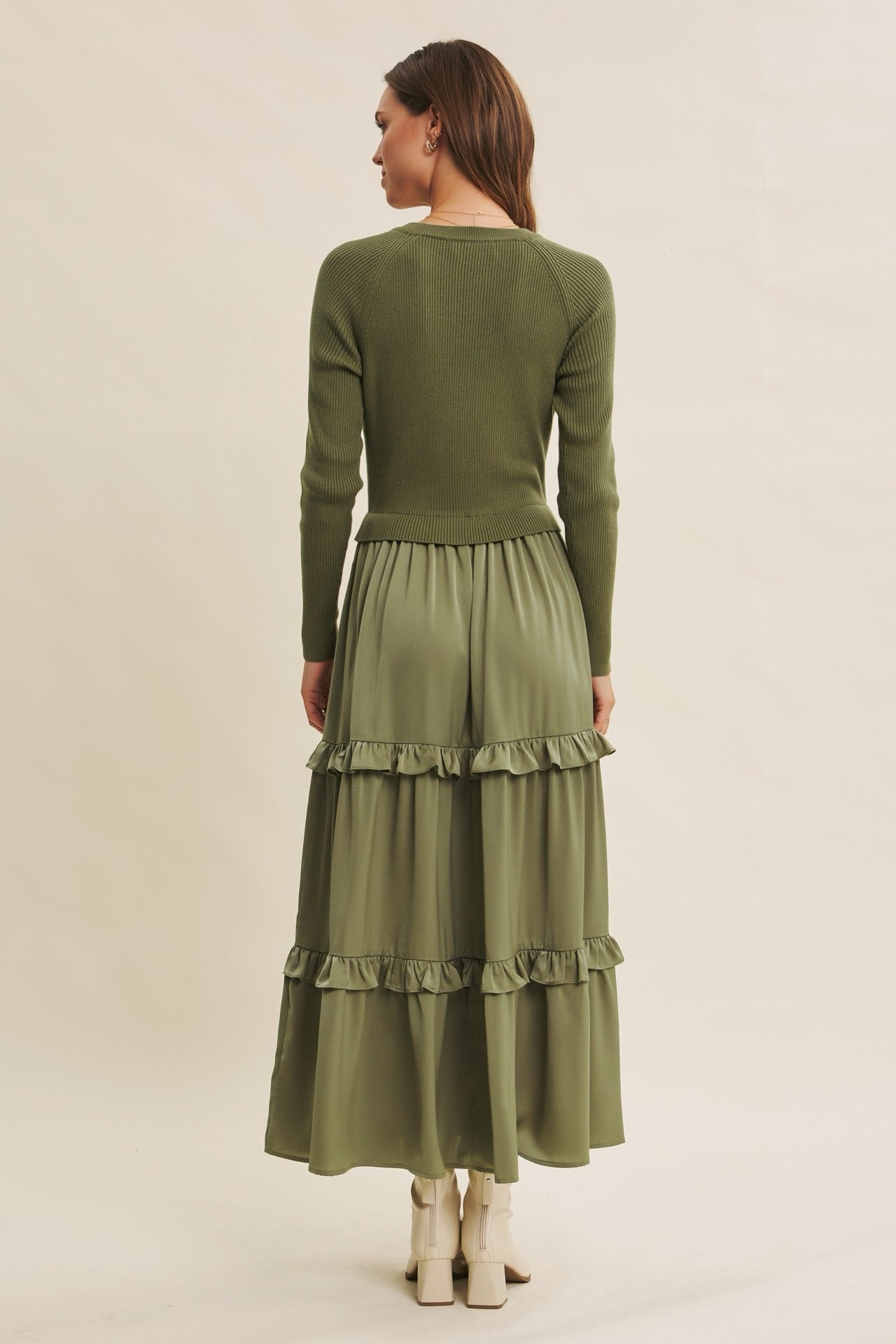 Gorgeous TwoFer Sweater with Ruffled Skirt Dress