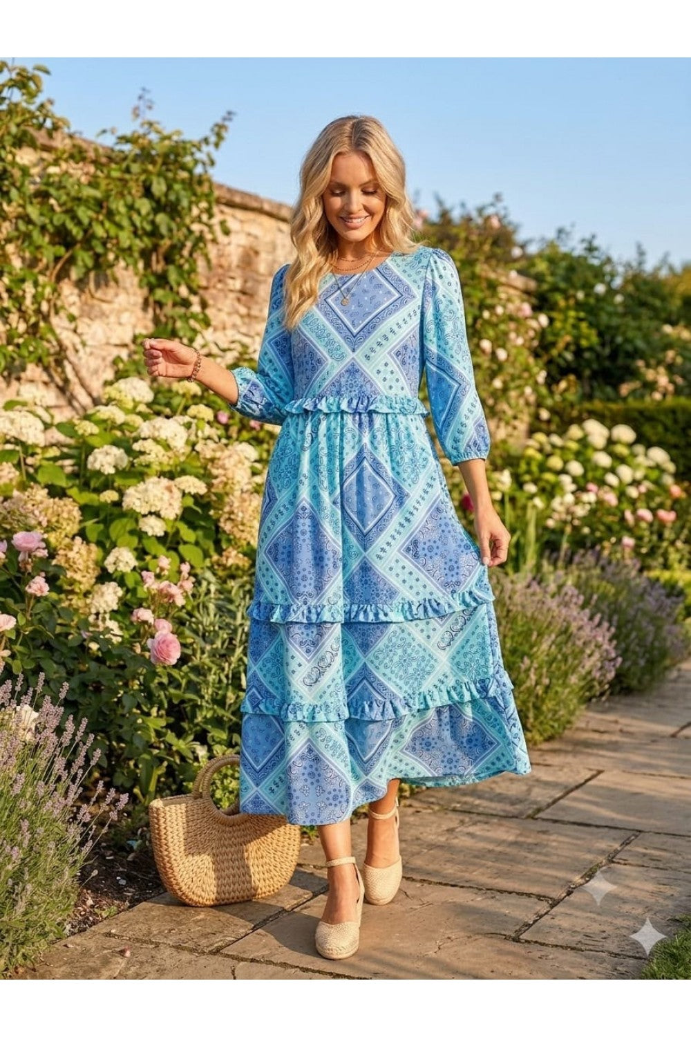 Bluebell Paisley Ruffle Tiered Maxi Dress