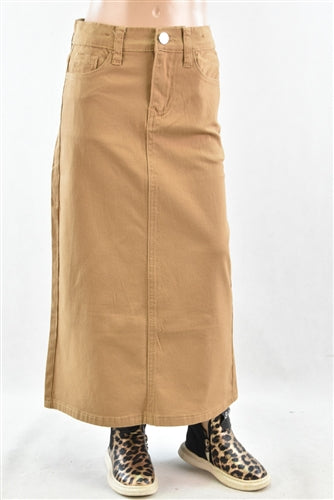 Be-Girl 87812KD Khaki girls Long skirt