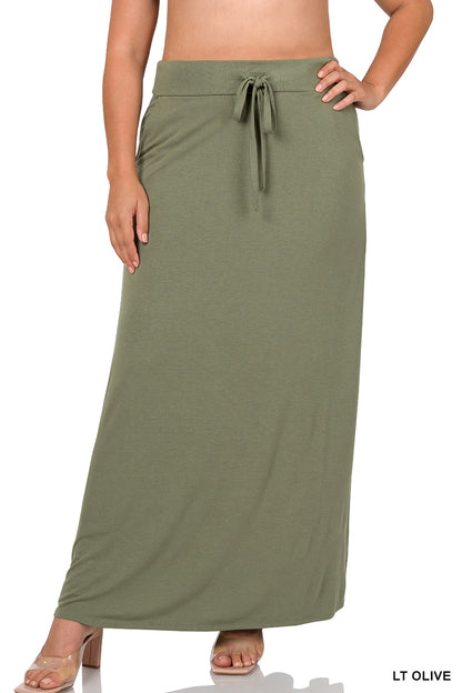 2335 MAXI SKIRT DRAWSTRING WAIST & POCKETS