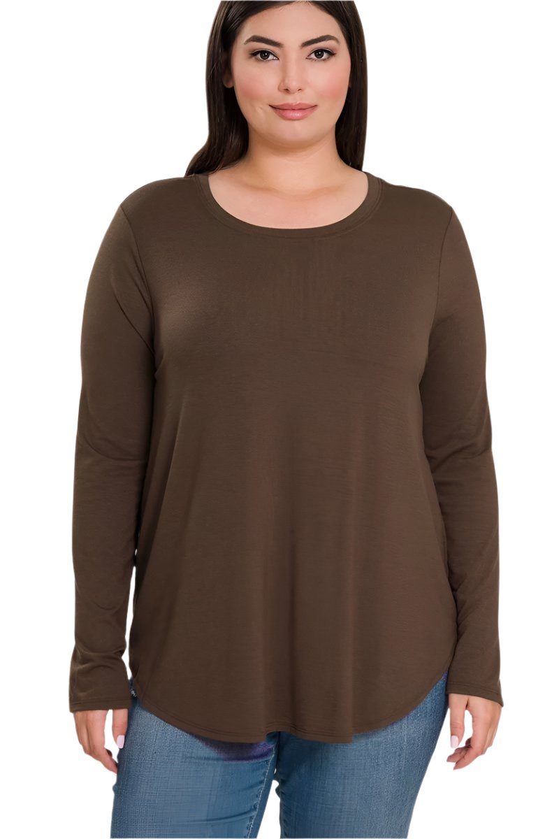 long sleeve round neck front 