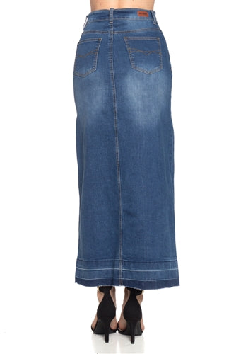 Be-Girl 86319-M Long Denim Jean Maxi Skirt