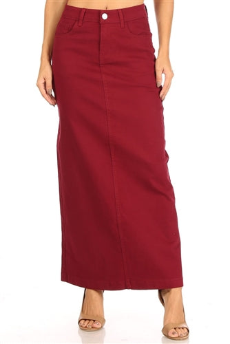 Be-Girl 87812C Ladies Cherry long Denim Twill Maxi skirt