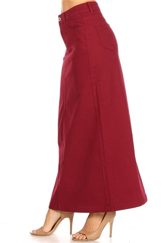 Be-Girl 87812C Ladies Cherry long Denim Twill Maxi skirt