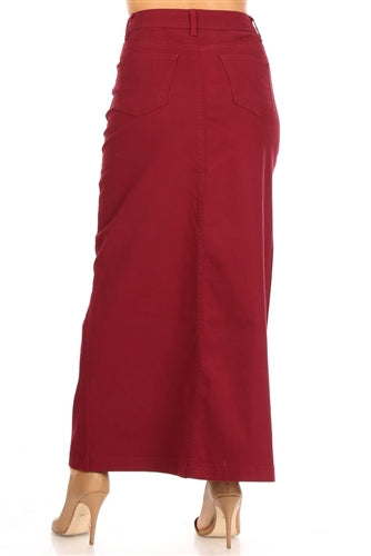 Be-Girl 87812C Ladies Cherry long Denim Twill Maxi skirt