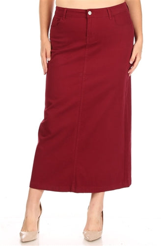 Be-Girl 87812C Ladies Cherry long Denim Twill Maxi skirt