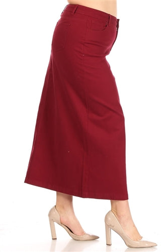 Be-Girl 87812C Ladies Cherry long Denim Twill Maxi skirt