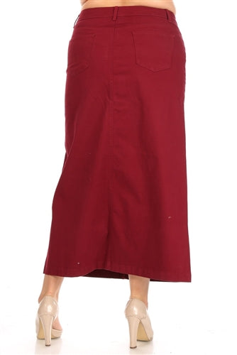 Be-Girl 87812C Ladies Cherry long Denim Twill Maxi skirt