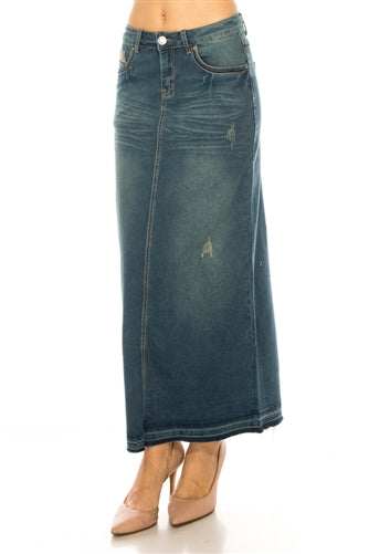 Be-Girl 88009B Women's Vintage Wash long skirt