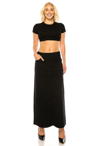 Be-Girl 89151 Black Women's long Maxi skirt