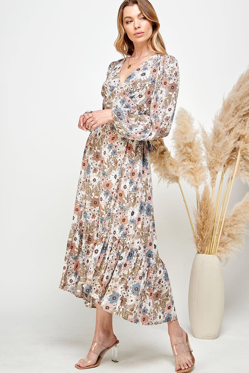Meadow Romance Floral High-Low Maxi Dress