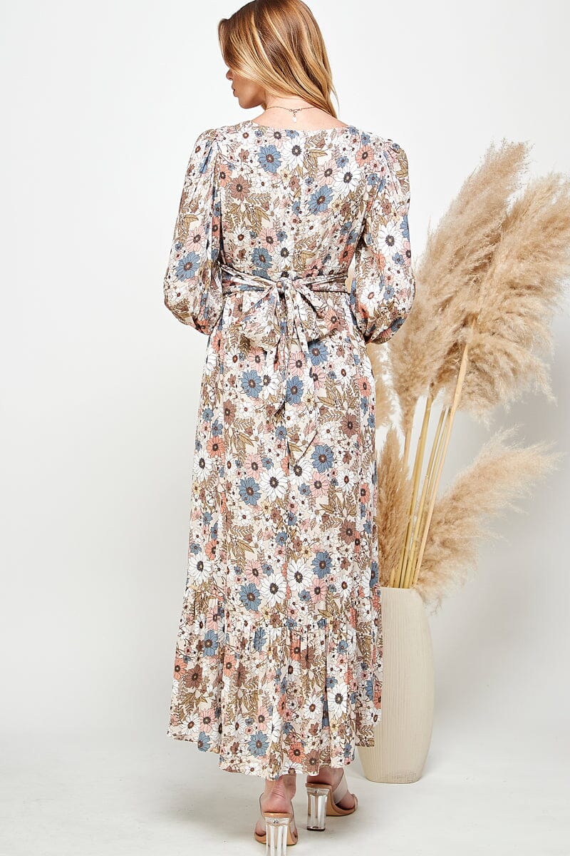 Meadow Romance Floral High-Low Maxi Dress