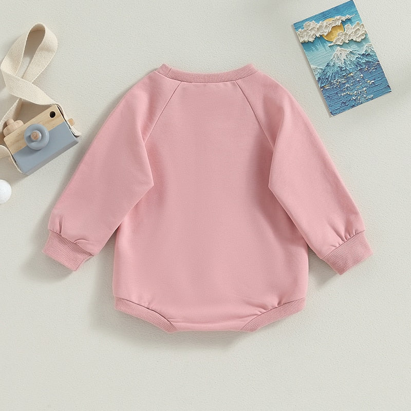 Baby girls and boys burgundy long sleeve bodysuit jumpsuit by August + Willow, featuring a solid crew neck and fall outfit style.