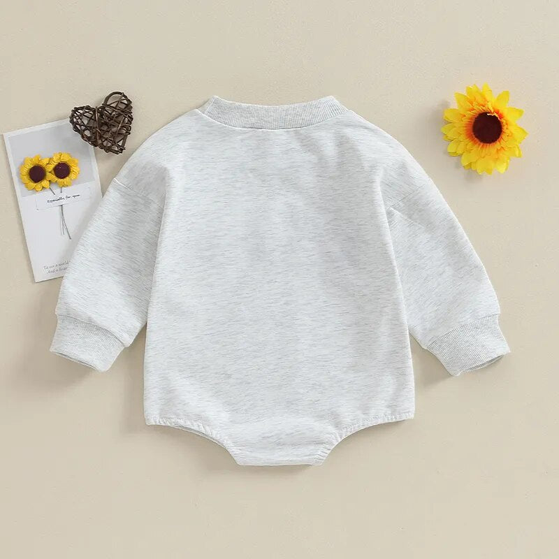 Baby boy toddler long sleeve crewneck top with "Big Lil Bro" letters, from August + Willow, featuring a cute matching brother romper.