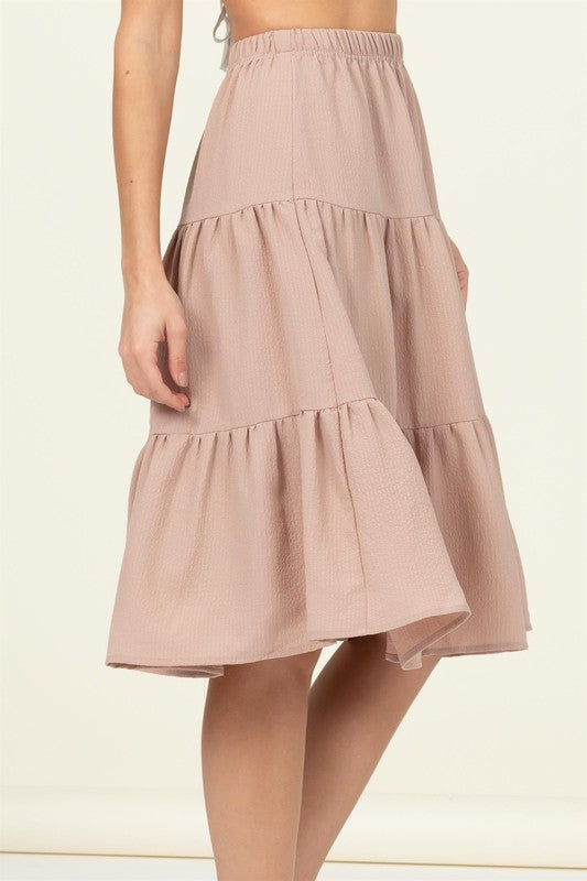 Call It a Day Tiered Midi Skirt