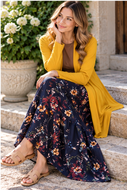 Mustard Long Sleeve Layering Cardigan