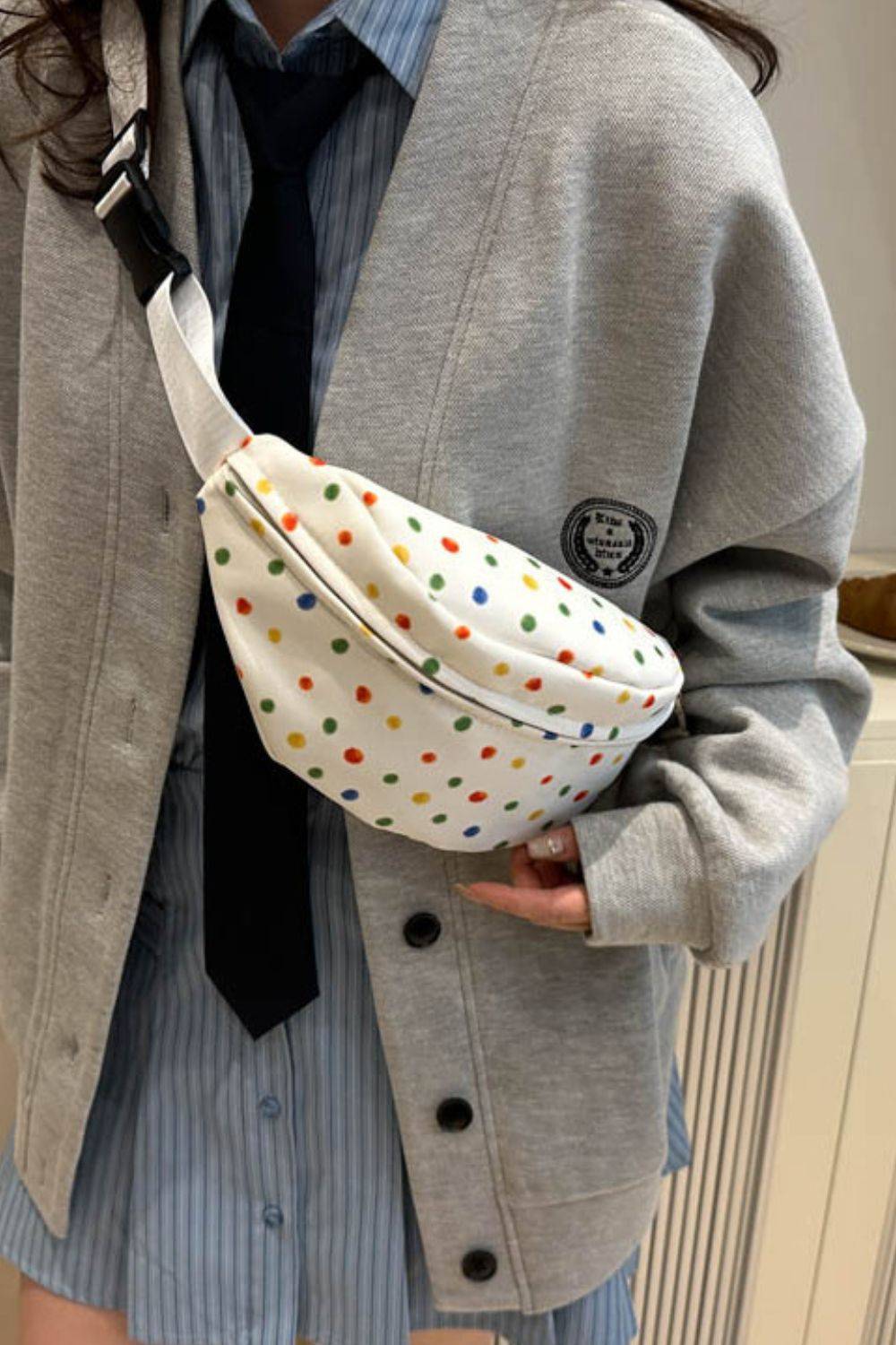 Contrast Polka Dot Crossbody Bag