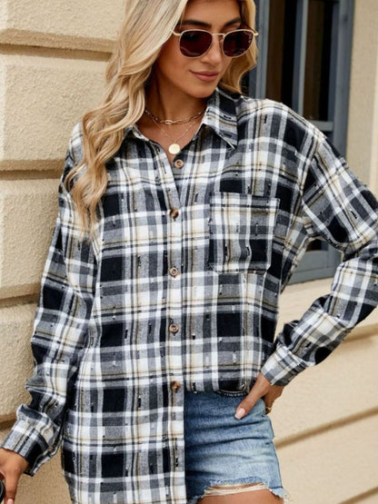 Plaid Button Up Long Sleeve Shirt