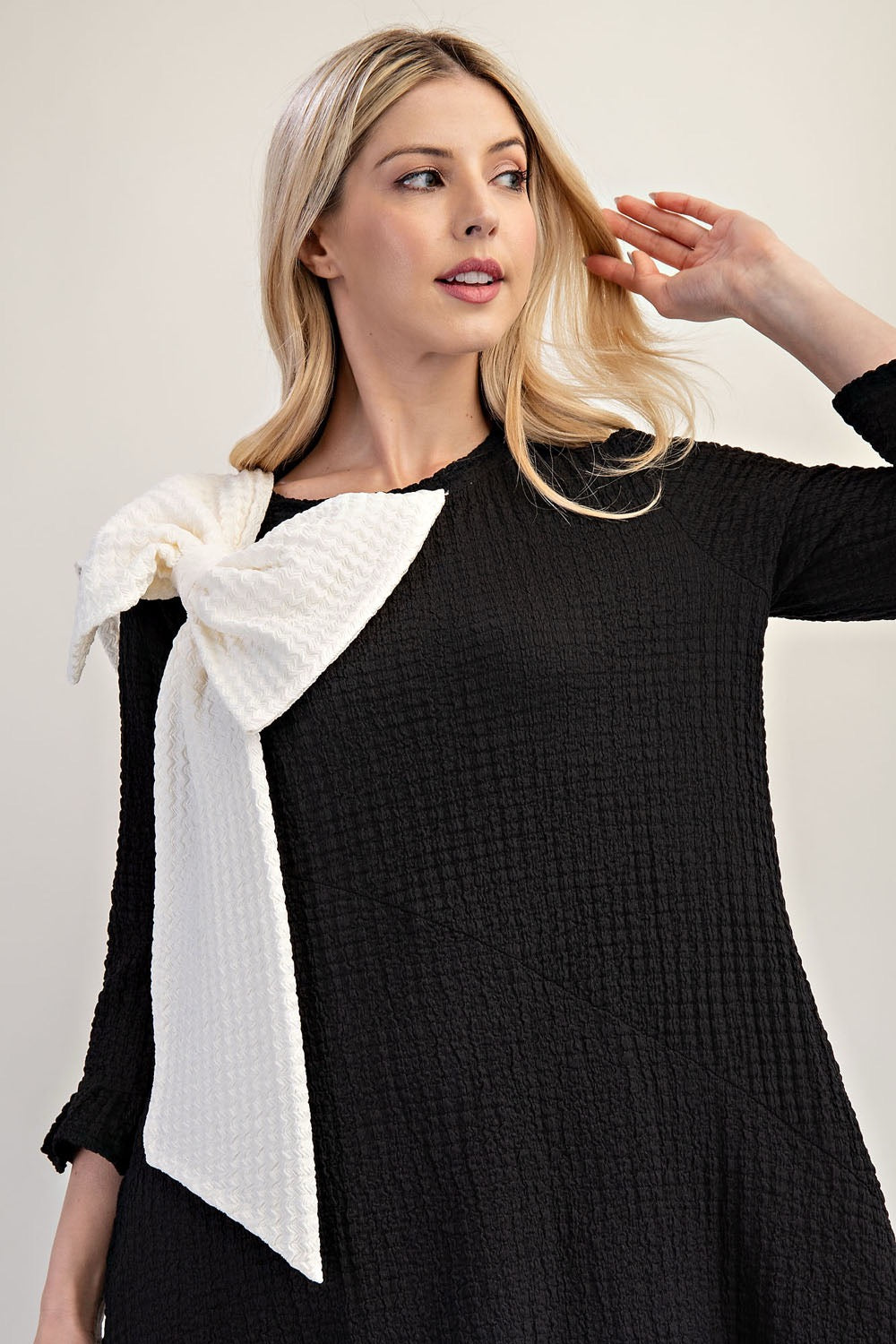 Celeste Clothing Glam Big Bow Dress featuring a stylish large bow detail and elegant design, perfect for special occasions.