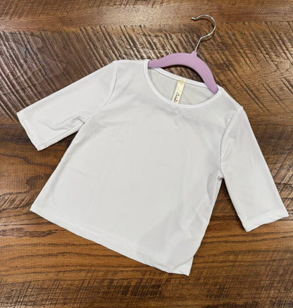 Girl's black 3/4 sleeve layering top by Celeste Clothing, soft fabric, perfect for stylish layering and casual wear.