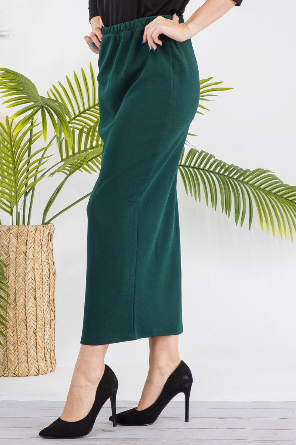 Pink ladies maxi length pencil skirt from Celeste Clothing, showcasing a stylish and fitted design perfect for elegant outfits.