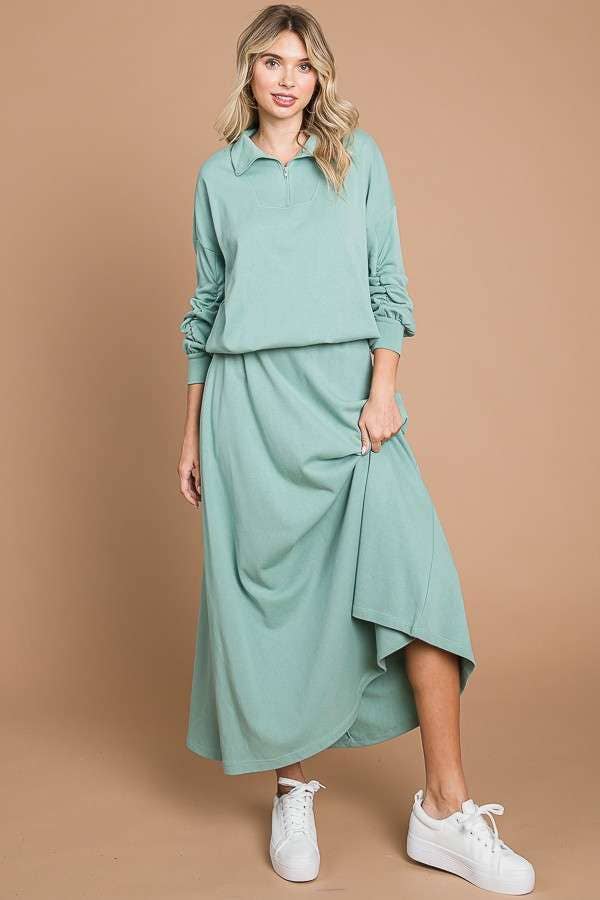 Culture Code black maxi skirt with pockets, full solid design, flowing fabric, perfect for casual or semi-formal wear.