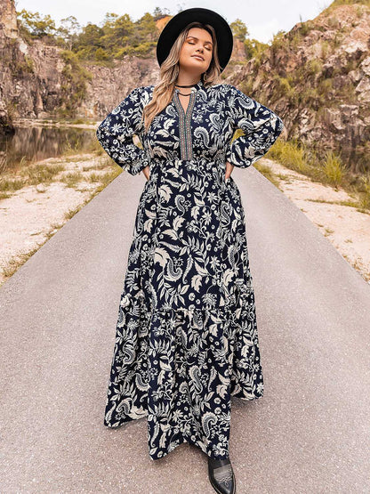 Plus Size Long Sleeve Maxi Dress