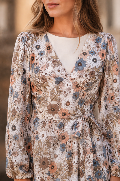 Meadow Romance Floral High-Low Maxi Dress
