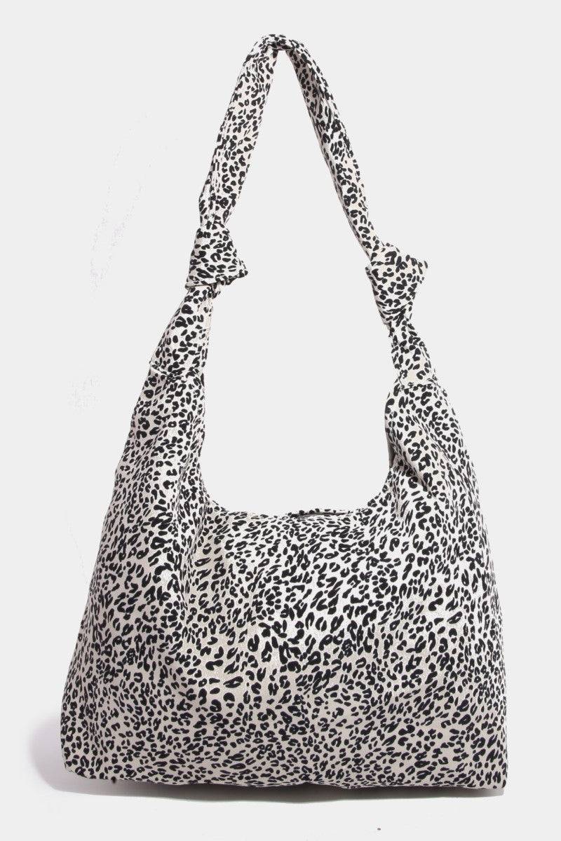 Fame Leopard Knotted Strap Shoulder Bag