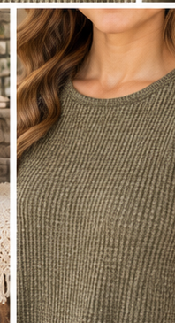 Dear Scarlett Wanderlust heathered olive waffle knit dress 02_05 lifestyle view