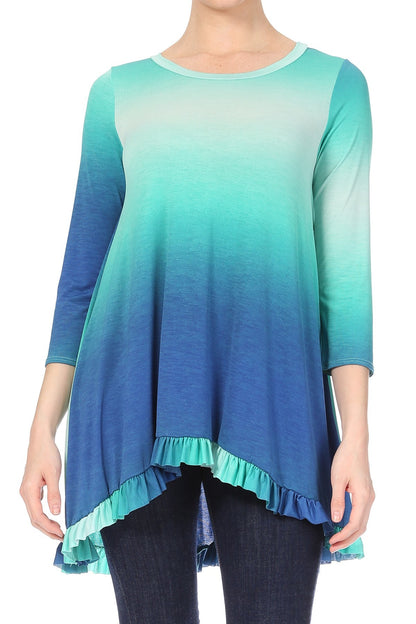 Miss M Ombre high low tunic top #827-I-X