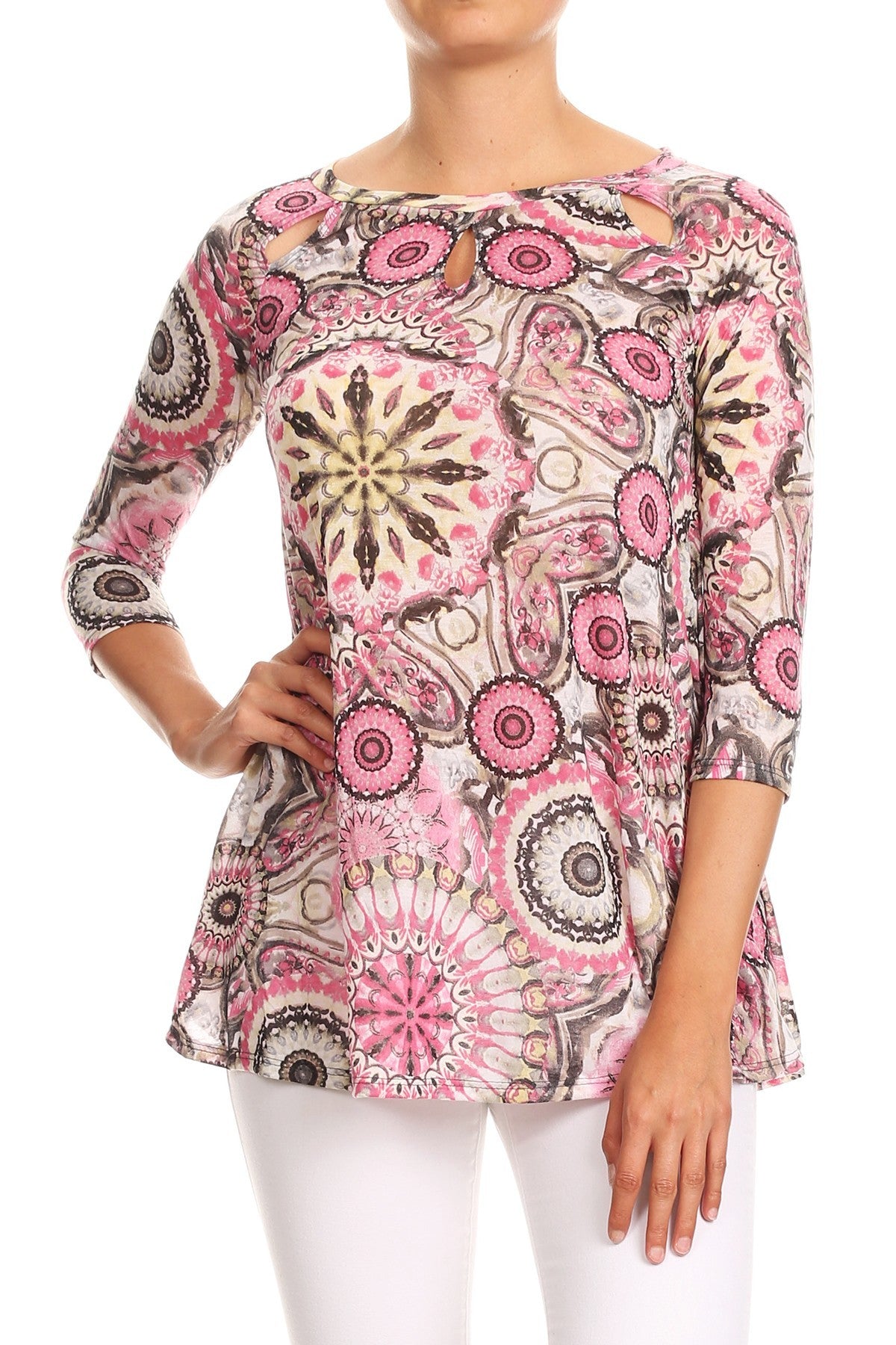 Miss M Paisley Medallion Top with pockets #702T2