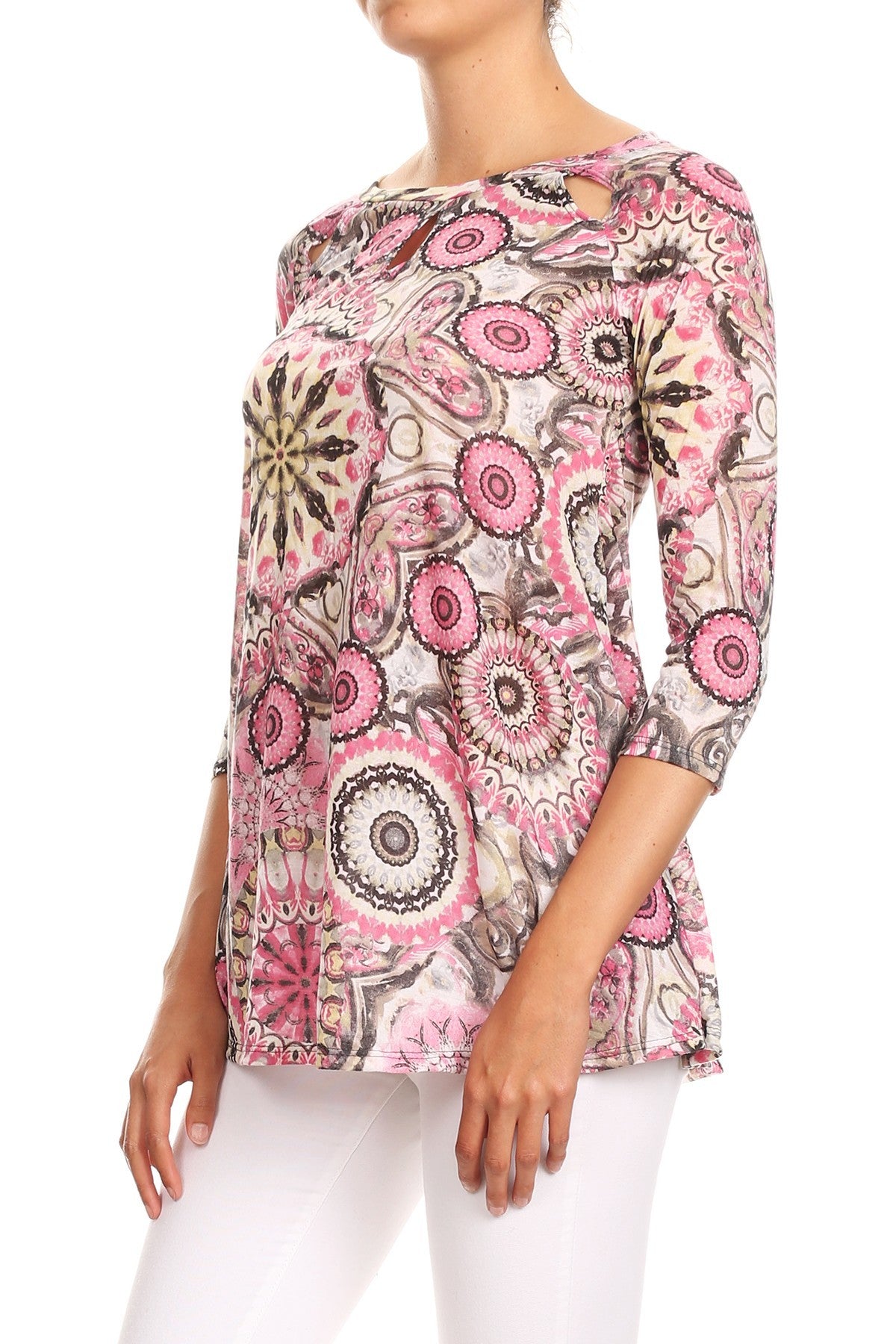 Miss M Paisley Medallion Top with pockets #702T2