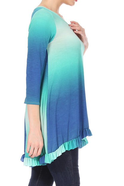 Miss M Ombre high low tunic top #827-I-X