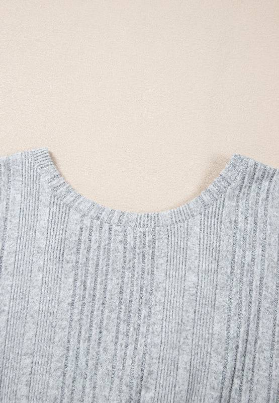 Crossover Backless Long Sleeve Knit Top