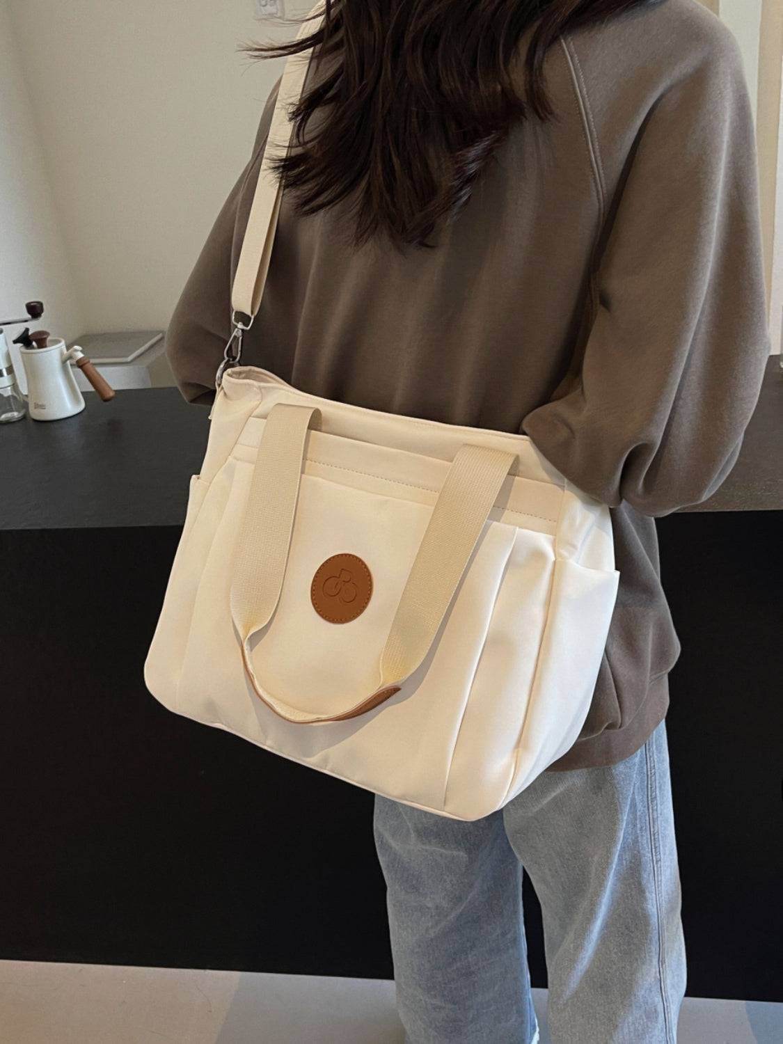 Nylon Solid Color Tote Bag