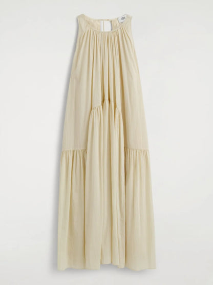 Heyson ivory tiered maxi dress product front view
