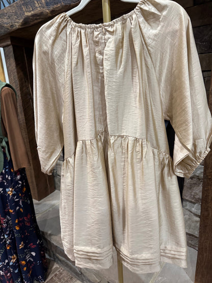 HEYSON champagne floral applique dress tunic back view