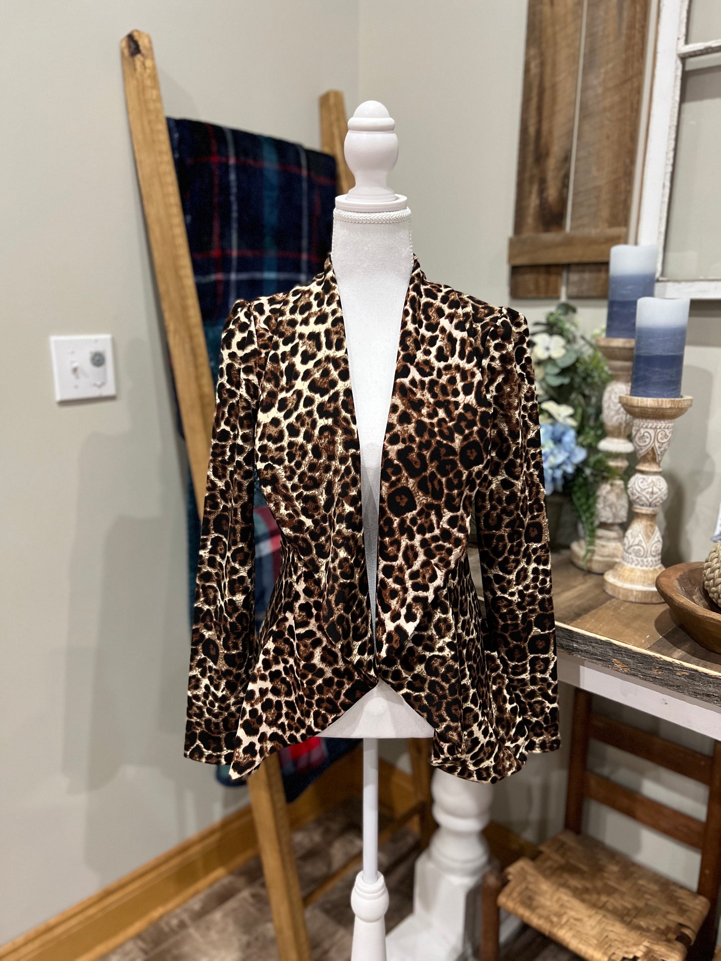 V596 Dressy Animal Print Blazer