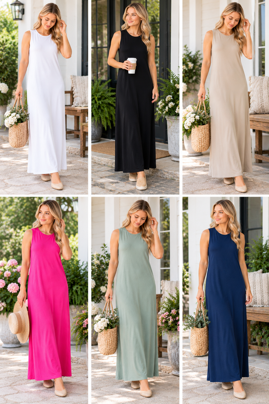 Lux Sleeveless Layering Dress - Assorted Colors