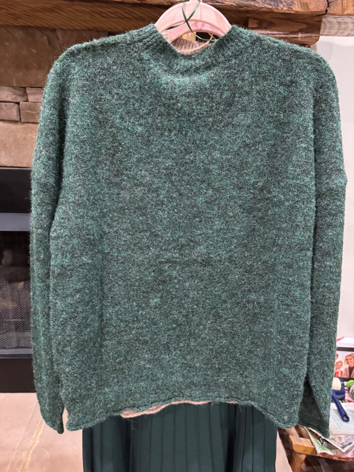 Mallard Susie heathered forest green sweater back