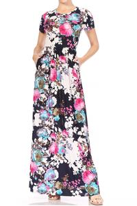 Miss M floral maxi dress with pockets, lightweight fabric, and a flowy design perfect for summer or casual wear.