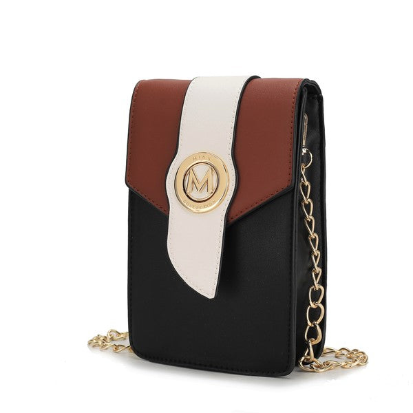 Black MKF Dixie phone crossbody bag by MKF Collection with adjustable strap and compact design for easy carrying.