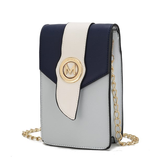 Black MKF Dixie phone crossbody bag by MKF Collection with adjustable strap and compact design for hands-free convenience.