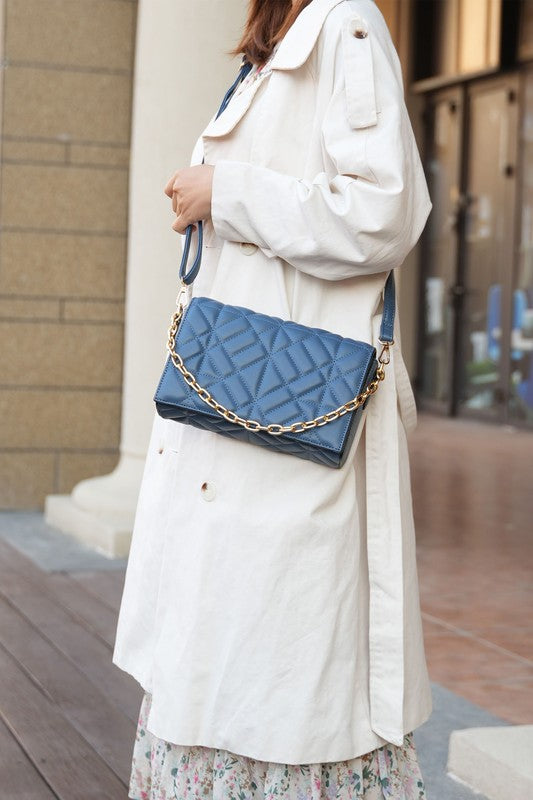 Taupe MKF Ursula crossbody bag by Mia K with adjustable strap and gold-tone hardware, stylish accessory for everyday wear.