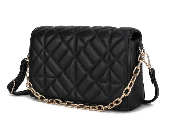 Taupe MKF Ursula Crossbody Bag by Mia K from MKF Collection, shown with adjustable strap and gold-tone hardware.