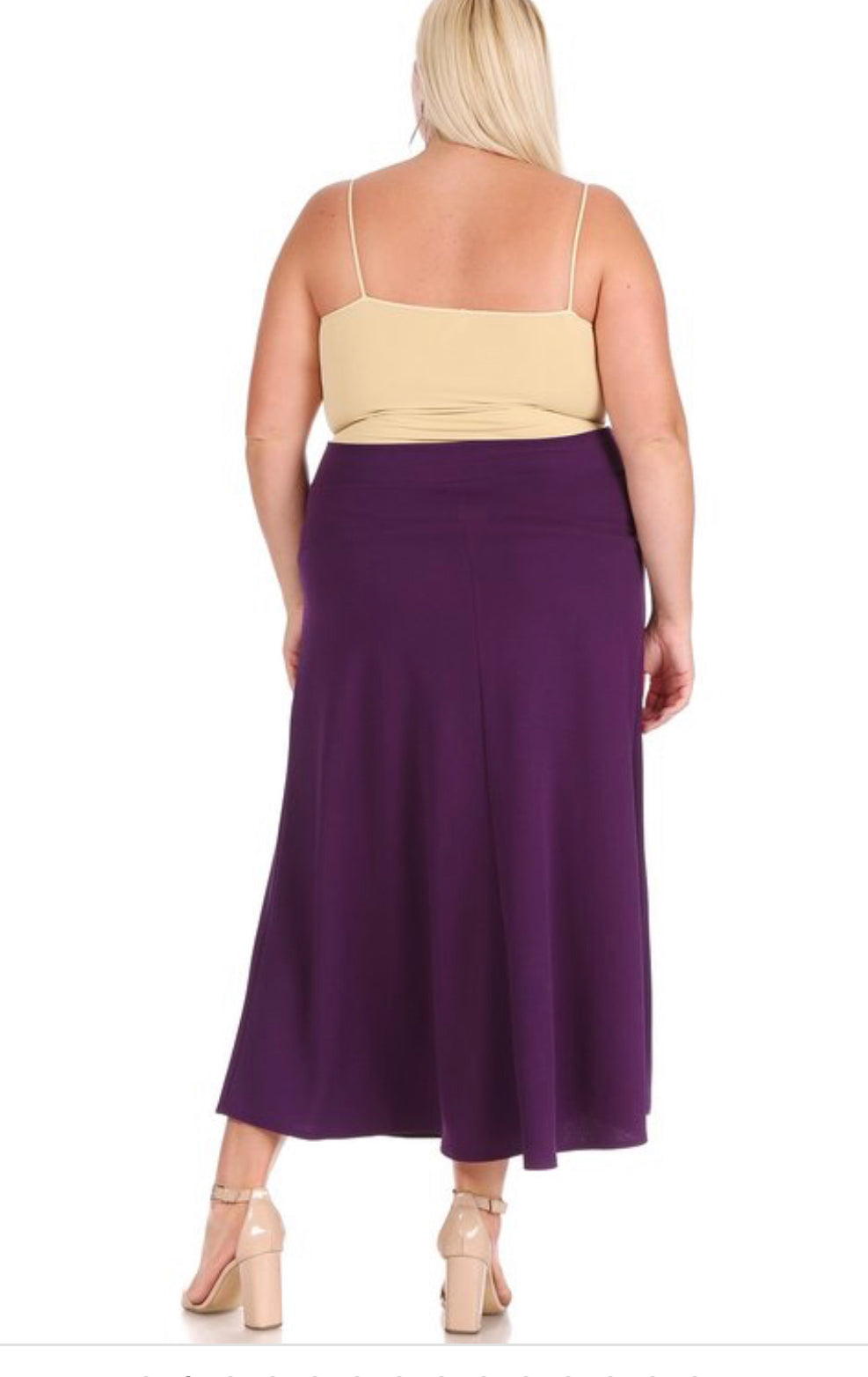 Hunter green MOA Collection dressy A-line Liverpool maxi skirt with a flowy silhouette and elegant design.