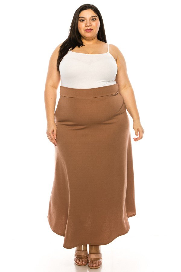MOA Collection dressy A-line Liverpool maxi skirt in hunter green, stylish and flowy for elegant occasions.