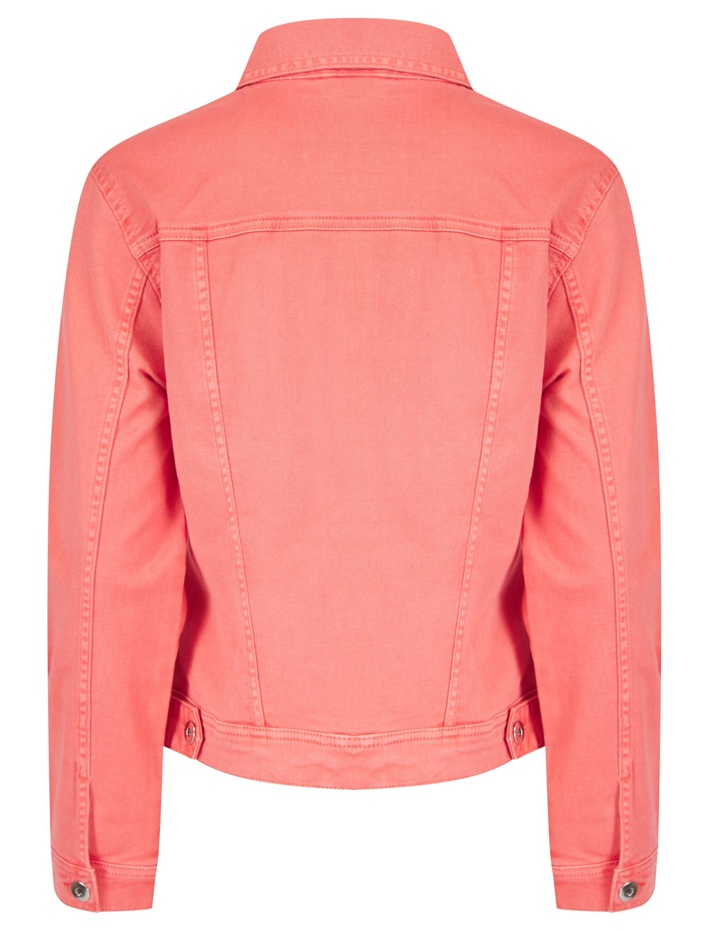 Small green apple-colored ModestAndDevoted stretch denim jacket with long sleeves and classic collar.