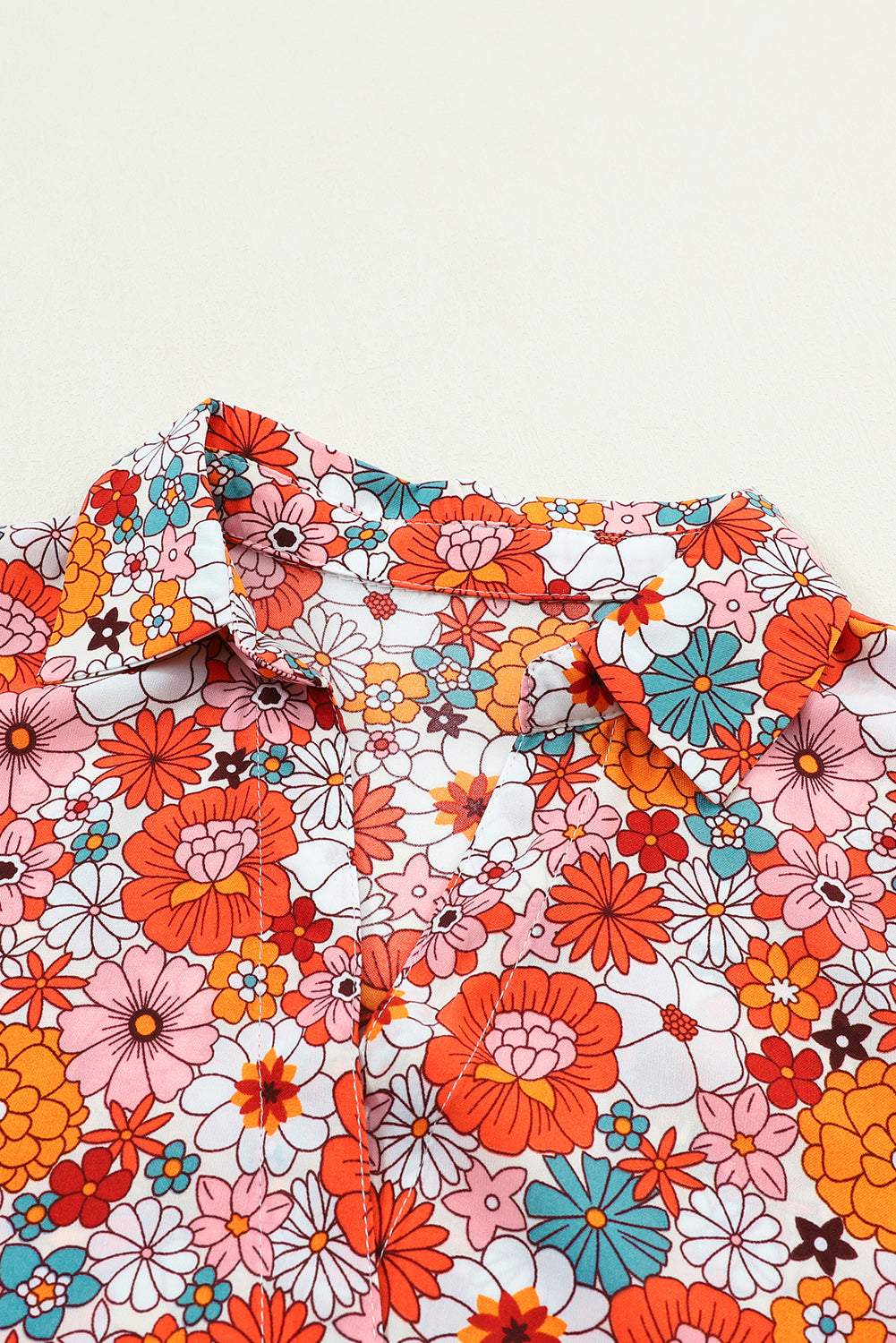 Multicolor boho floral long sleeve ruffled dress by ModestAndDevoted, featuring a collared design and lightweight polyester fabric.